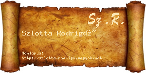 Szlotta Rodrigó névjegykártya
